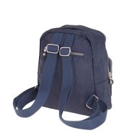 Lorenz  Twin Top Zip Round Backpack with Front Zip Pocket